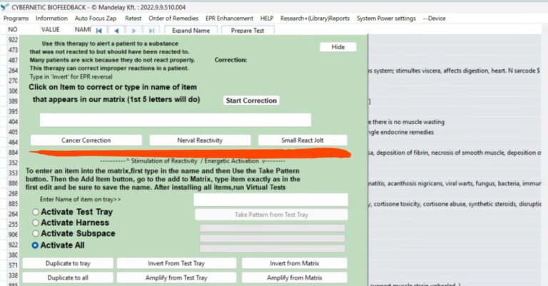 Панель стимуляции реактивности